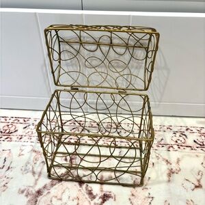 Gold Wire Storage Basket